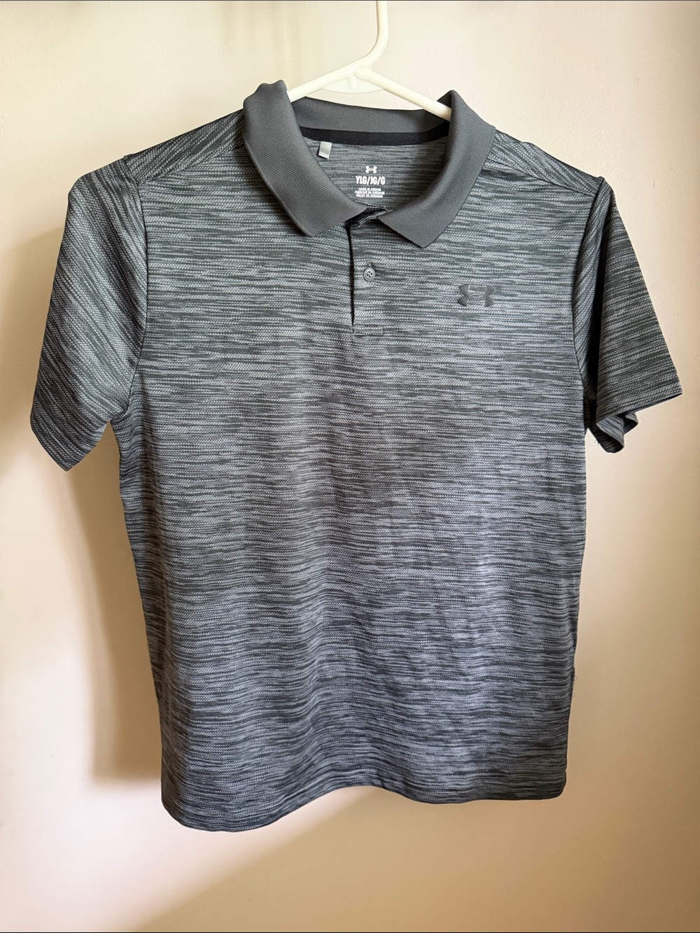 Under Armour Youth Performance Polo Shirt Gray Heather Size YLG